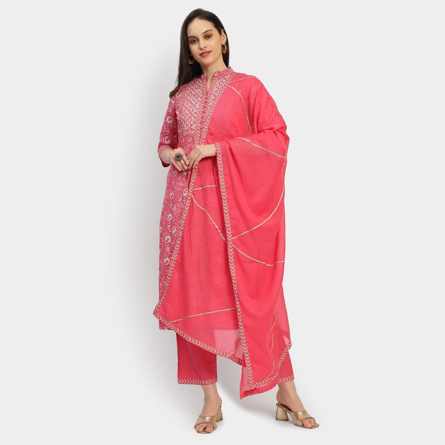 Ladies' Kurta , रानी (फ्यूशिया), large image number null