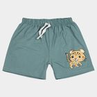 Infants' Blue Regular Fit Solid Half Pant, टील ब्लू, small