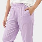 Women's Lilac Regular Fit Solid Palazzos, लाइलेक, small