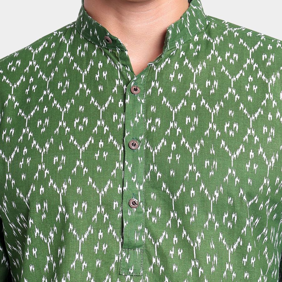 Men's Cotton Kurta, Dark Green, large image number null