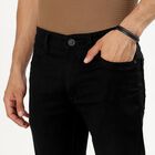 Men's Dark Indigo Skinny Fit Five-Pocket Jeans, काला, small image number null