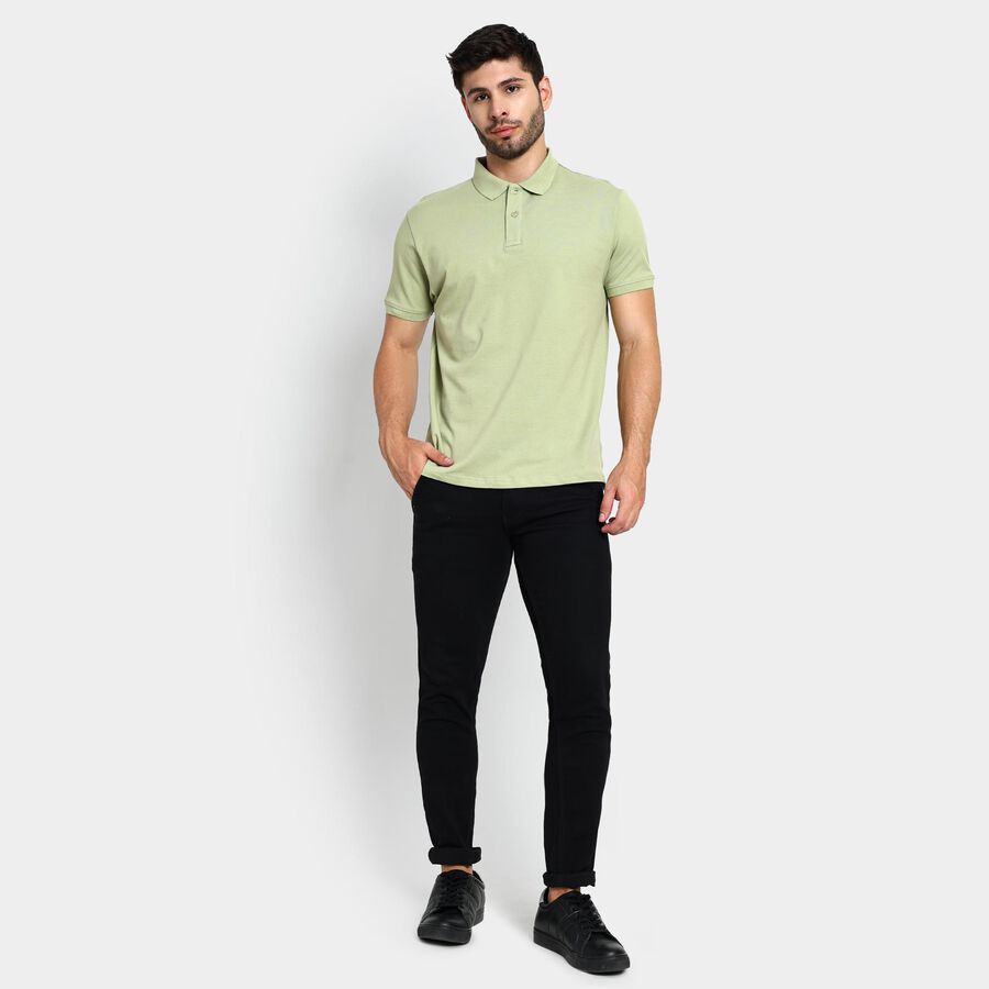 Men's Collared Half Sleeves T-Shirt , हल्का हरा, large image number null