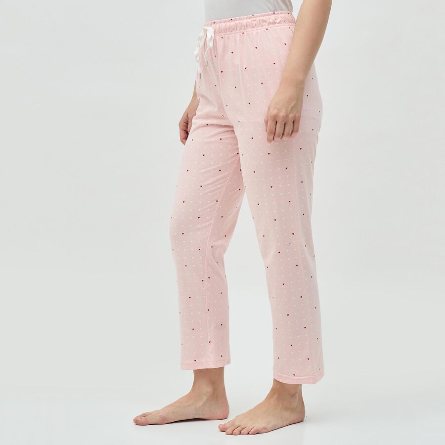 Women's Light Pink Relaxed Fit Cotton Blend Pyjama, हल्का गुलाबी, large