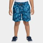 Boys' Vibrant Tropical Blue Cotton Elastic Waist Bermuda Shorts, नेवी ब्लू, small image number null