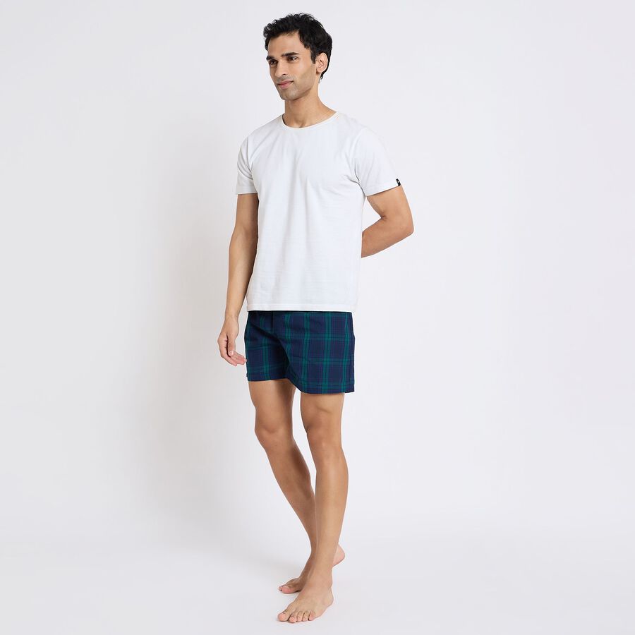 Men's 100% Cotton Boxers, Navy Blue, large image number null