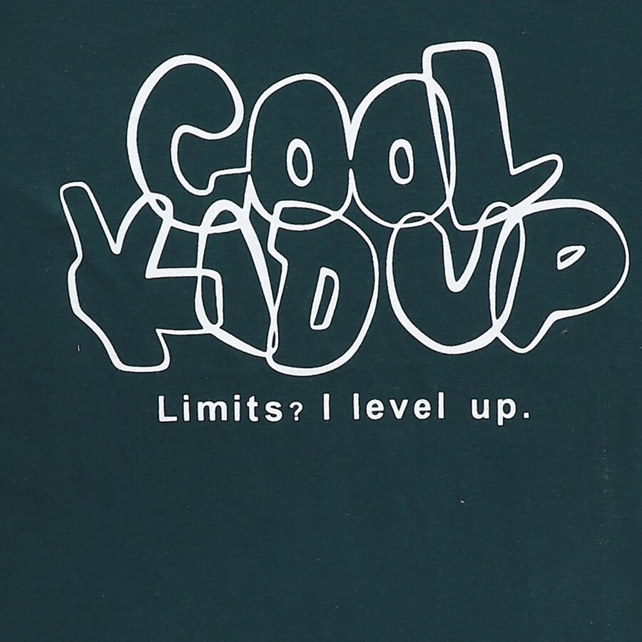 Boys Dark Green Crew Neck Casual T-Shirt, Dark Green, large