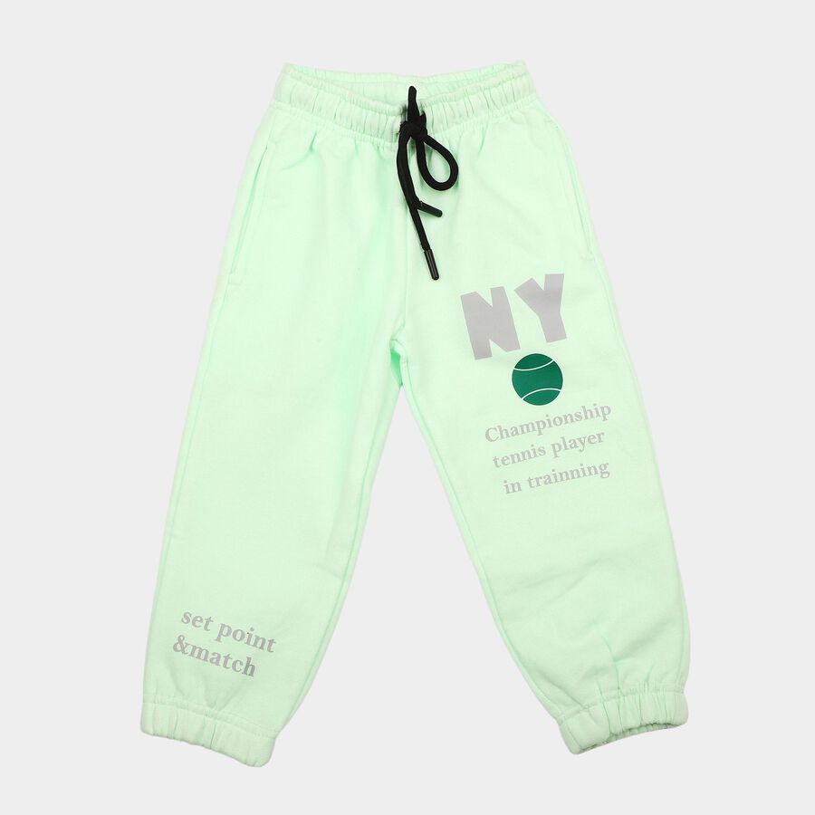 Boys Mint Green Relaxed Fit Graphic Print Jogger Pyjama, Light Green, large