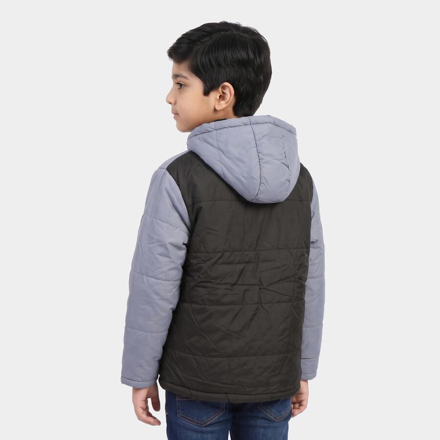 Boys Light Blue Hooded Puffer Jacket, Light Blue, large