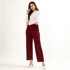 Women's Wine Relaxed Fit Elastic Waist Harem Pants, Wine, small