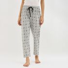 Women's Light Grey Printed Full-Length Pyjama, Melange Light Grey, small image number null