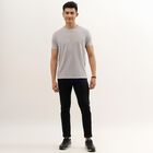 Men's Light Grey Round Neck T-Shirt, Light Grey, small