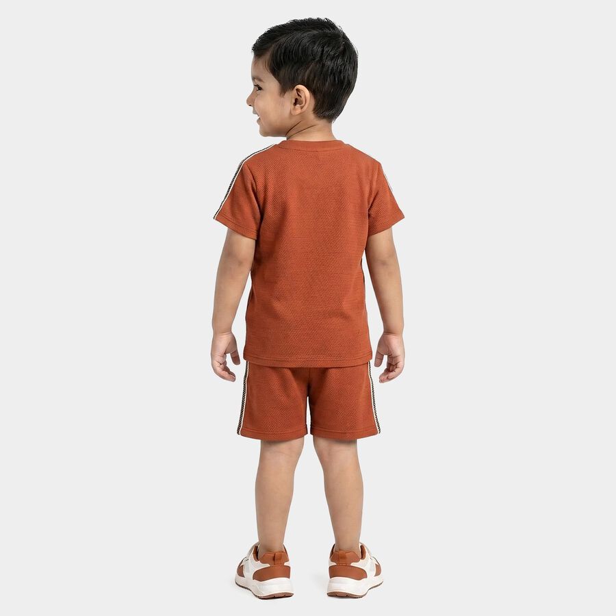 Boys' Knit Baba Suit, Rust, large