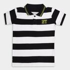 Boys' 100% Cotton Collar Half Sleeves T-Shirt, Black, small image number null