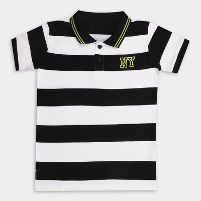 Boys' 100% Cotton Collar Half Sleeves T-Shirt