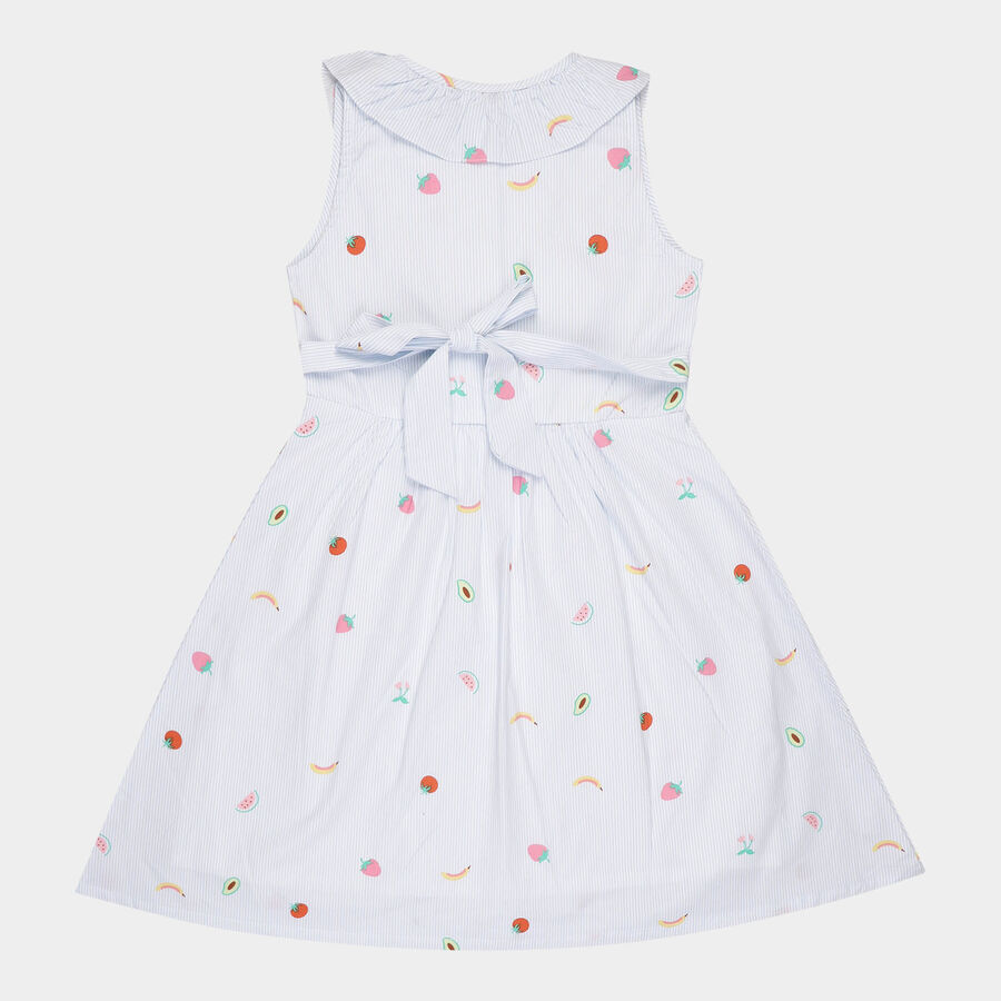Girls Cotton Frock, Light Blue, large image number null
