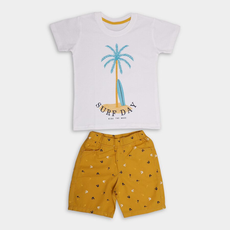 Boys' 100% Cotton Woven Baba Suit, White, large image number null