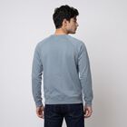 Men's Blue Crew Neck Pullover Sweatshirt, Mid Blue, small