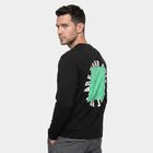 Men's Black Crew Neck Regular T-Shirt, Black, small