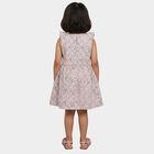 Girls' White Fit and Flare Floral Printed Ruffle Frock, Off White, small