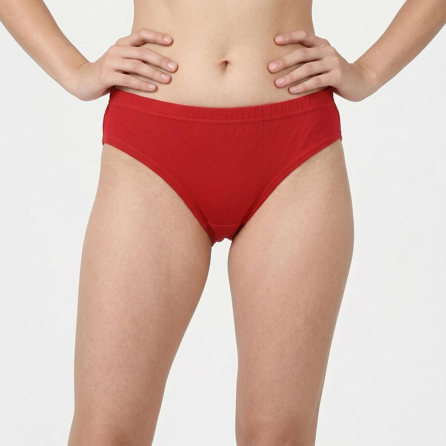 Women's Red Regular Fit Solid Panty, मरून, large