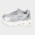 Boys Silver Lace-Up Sneakers, Silver, small