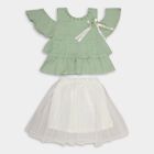 Girls' Top Skirt, हल्का हरा, small