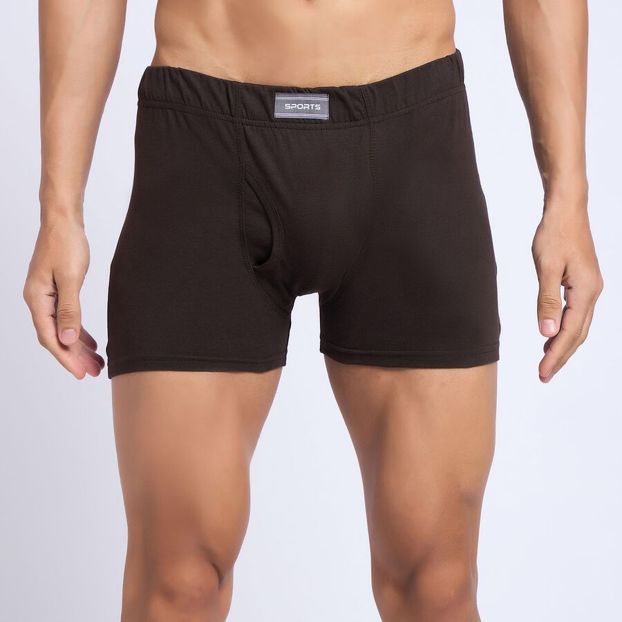 Men's 100% Cotton Trunks, भूरा, large image number null