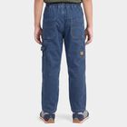 Boys Blue Straight Fit Cargo Jeans, Dark Blue, small