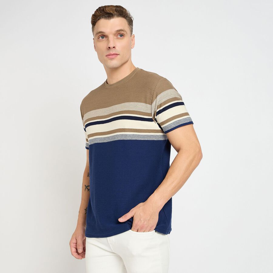 Men's 100% Cotton Round Neck Half Sleeves T-Shirt, Olive, large image number null
