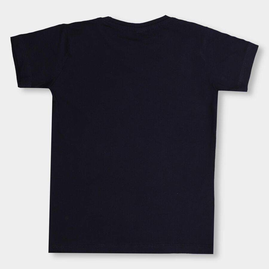 Boys' 100% Cotton Half Sleeves T-Shirt, Navy Blue, large image number null