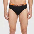 Men's Black Regular Fit Solid Briefs, Black, small