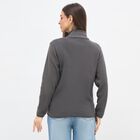 Women's Dark Grey High Neck Zip-Up Sweatshirt, Dark Grey, small image number null