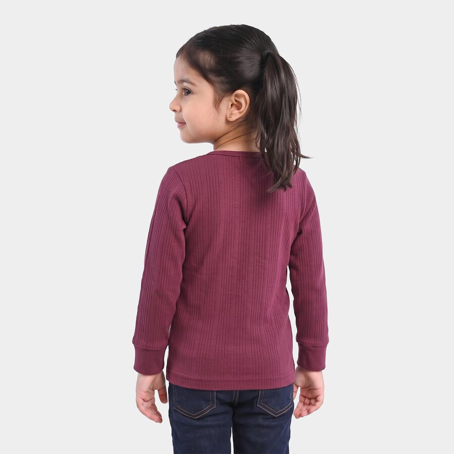 Girls Maroon Long Sleeve Thermal, Wine, large