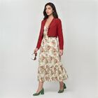 Women's Maroon Cotton Notch Neck Kurta, Maroon, small