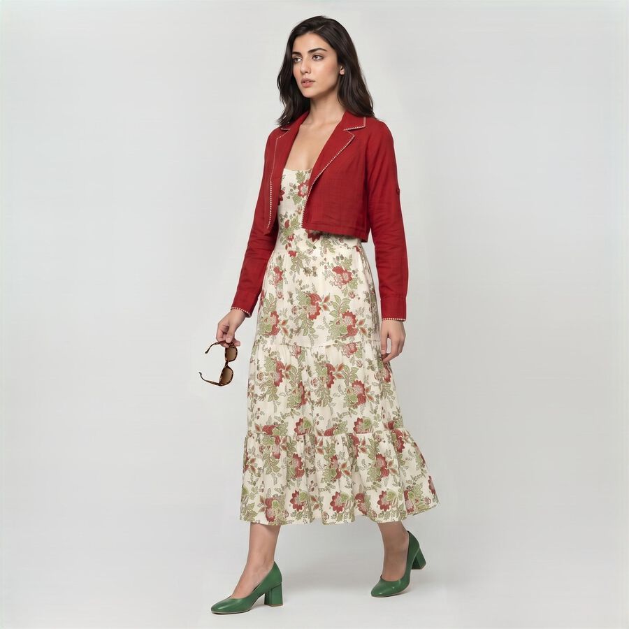 Women's Maroon Cotton Notch Neck Kurta, Maroon, large