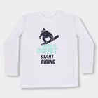 Boys Bright Snow White Cotton Crew Neck Casual T-Shirt, White, small image number null