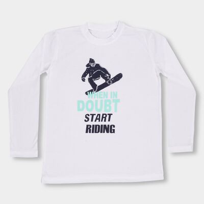 Boys Bright Snow White Cotton Crew Neck Casual T-Shirt