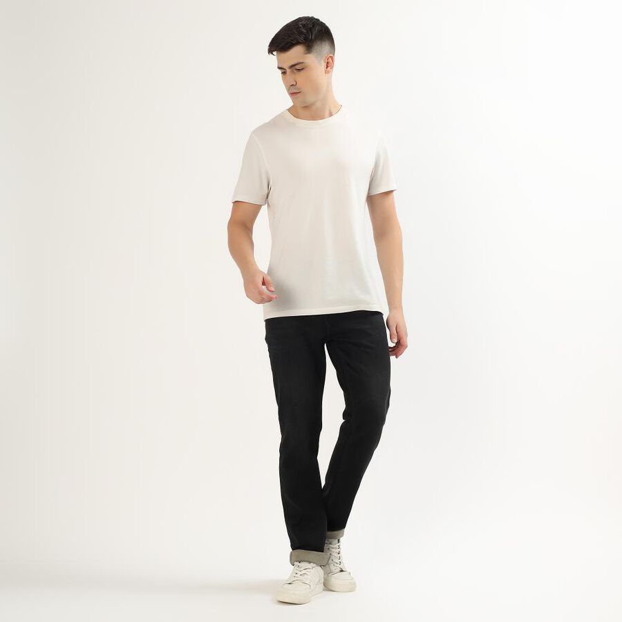 Men's Jet Black Slim Fit Jeans, Black, large