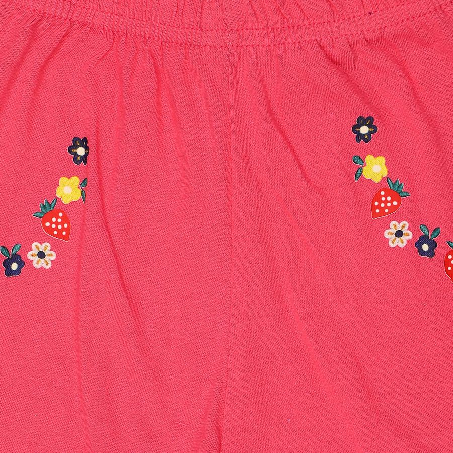 Infants Pink Jogger Embroidered Cotton Pyjama, गुलाबी, large