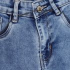 Girls' Stonewashed Blue Flared Fit Buttoned Jeans, मध्यम नीला, small image number null