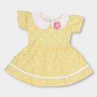 Girls' Light Yellow Polka Dot Peter Pan Collar Frock, Yellow, small image number null