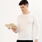 Men's Off White Round Neck Thermal, Off White, small image number null