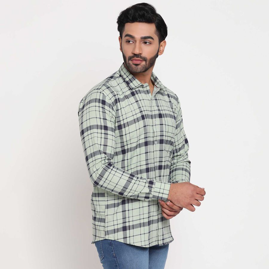 Checks Casual Shirt, Light Green, large image number null