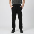 Men's Black Regular Fit Side-Striped Track Pants, Black, small