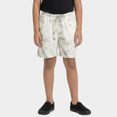 Boys' White Regular Fit Casual Bermuda Shorts