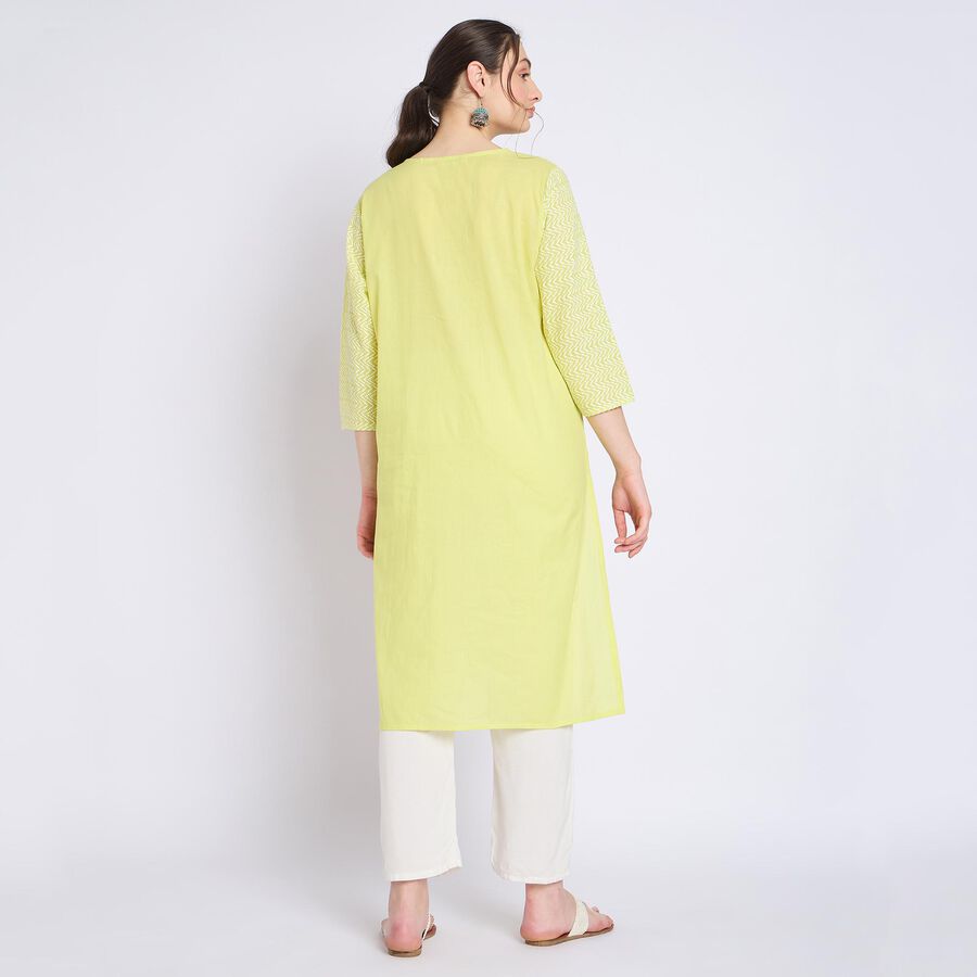 Ladies' 100% Cotton Kurta , हल्का हरा, large image number null