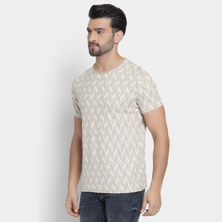 Men's Round Neck Half Sleeves T-Shirt , गहरा पीला, large image number null