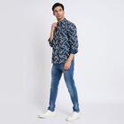Men's 100% Cotton Casual Shirt, मध्यम नीला, small image number null
