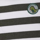 Boys' Olive Round Neck Striped T-Shirt, ओलिव, small