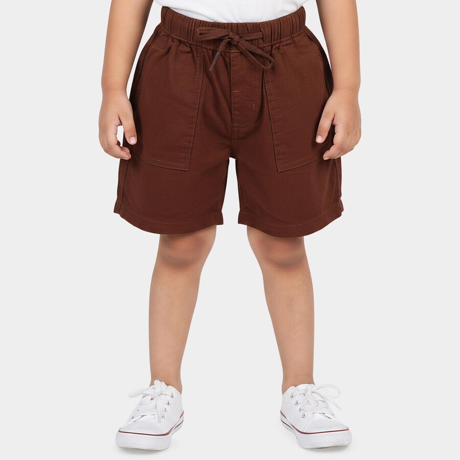 Boys Maroon Regular Fit Casual Bermuda Shorts, Maroon, large